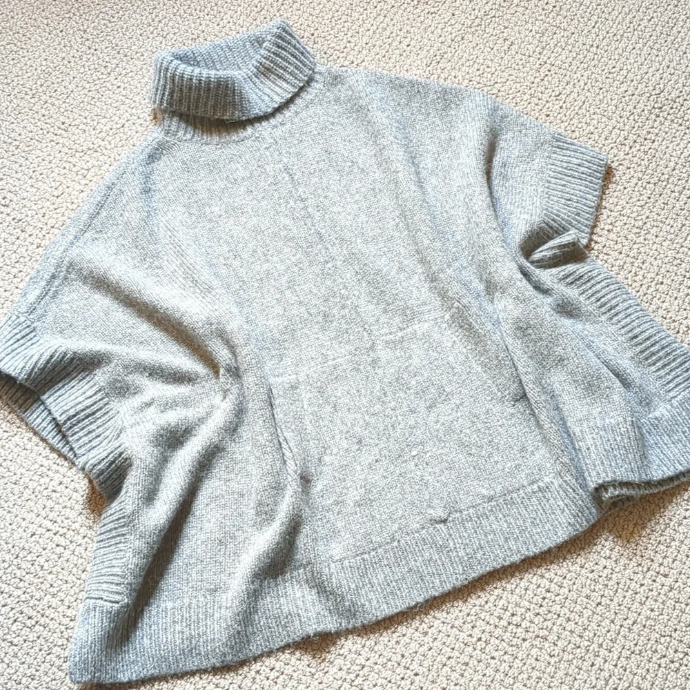 J. Crew Heather Graphite Relaxed Turtleneck Poncho - Size M/L - Picture 8 of 8